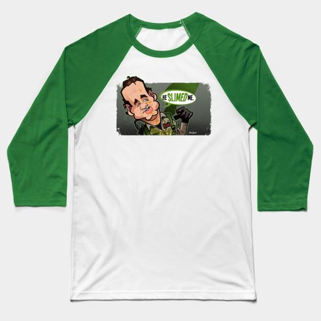 He Slimed Me Baseball T-Shirt by binarygod